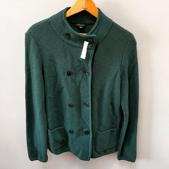 NEW Talbots Double Button‎ Cardigan Lambswool Blend Sweater- Size S - Picture 1 of 5